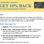 Get 10% of Your Redeemed Hyatt Points Back