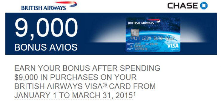 9000 Bonus Avios BA Chase Credit Card