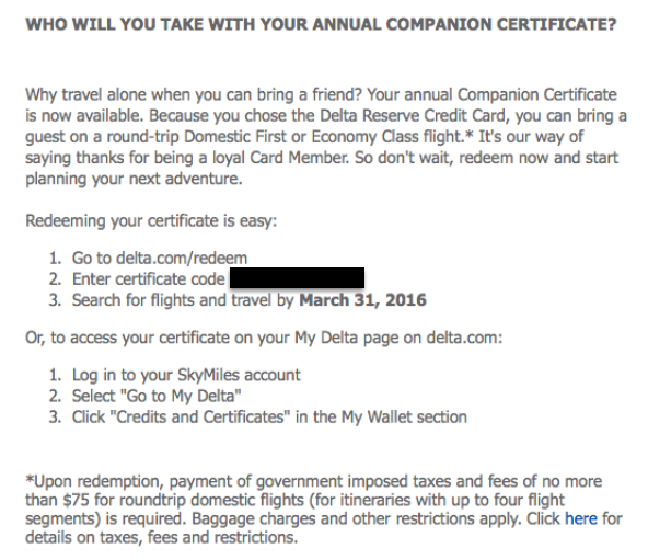 Delta Reserve Companion Certificate